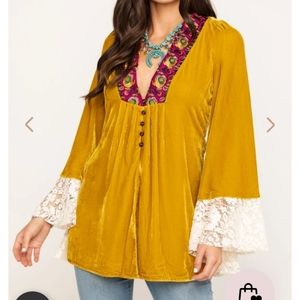 Gold velvet jacket/tunic